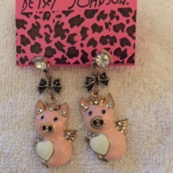 Betsey Johnson/Fashion Jewelry Jewelry - BRAND NEW BETSEY JOHNSON  PINK PIG EARRINGS